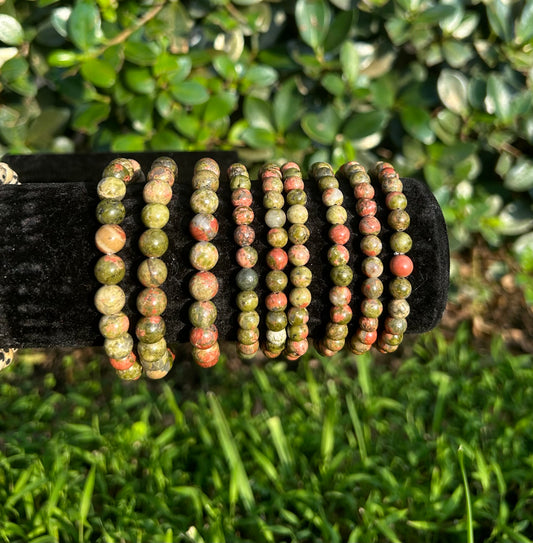 Unakite Bracelets 6MM & 8MM
