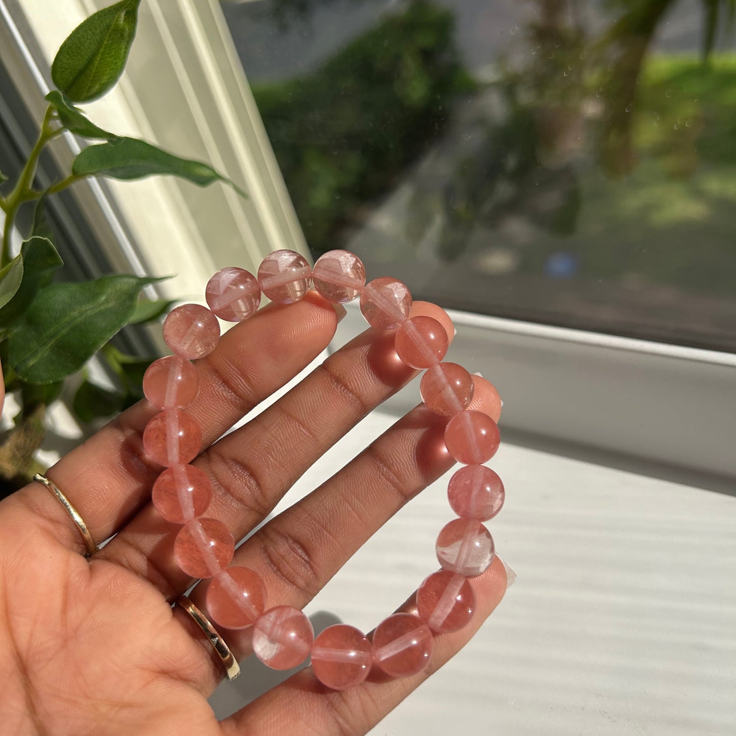 Red Glass 10MM Bracelet