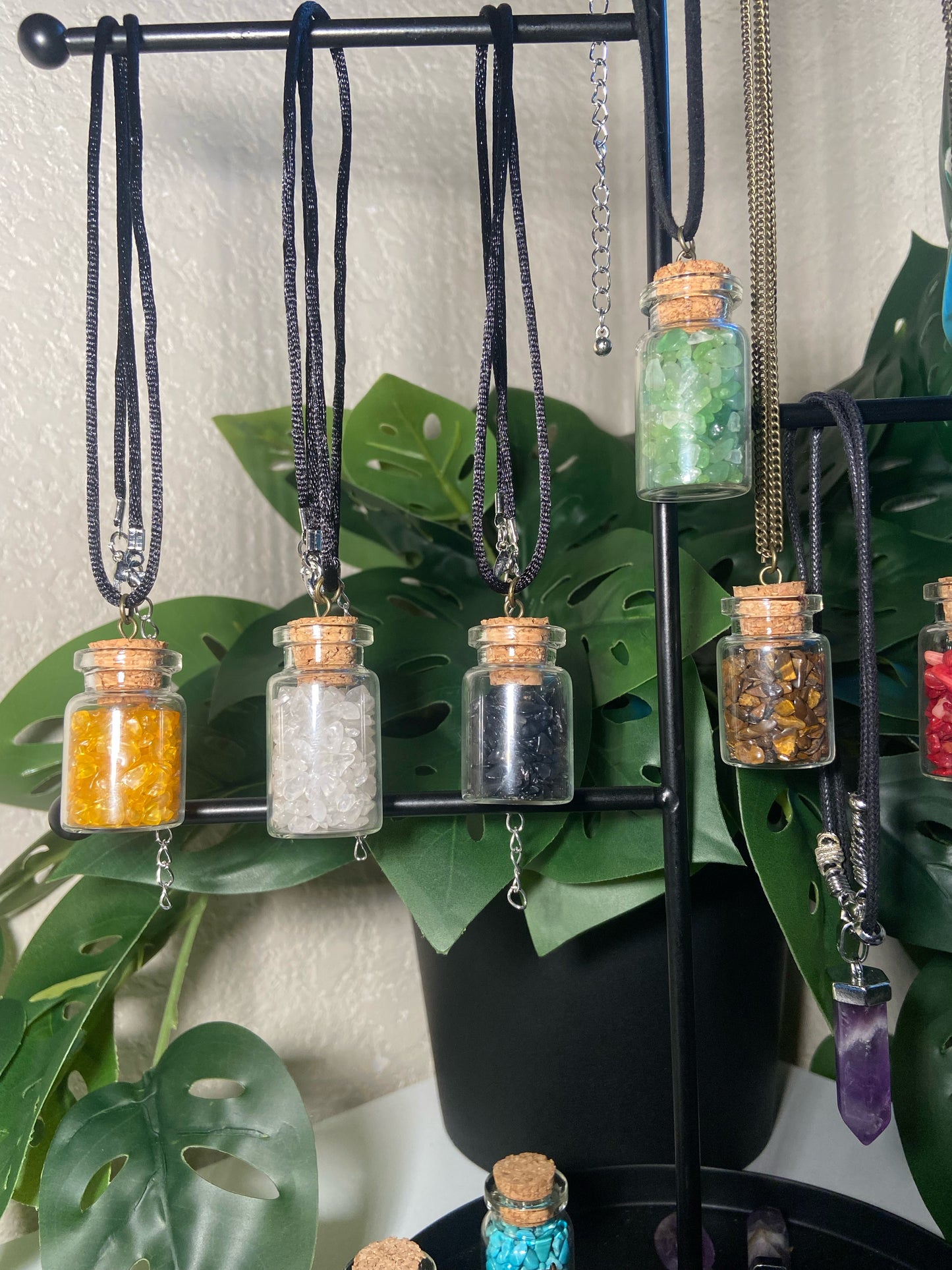 Crystal Chip Jar Necklaces