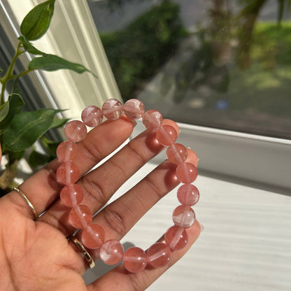 Red Glass 10MM Bracelet