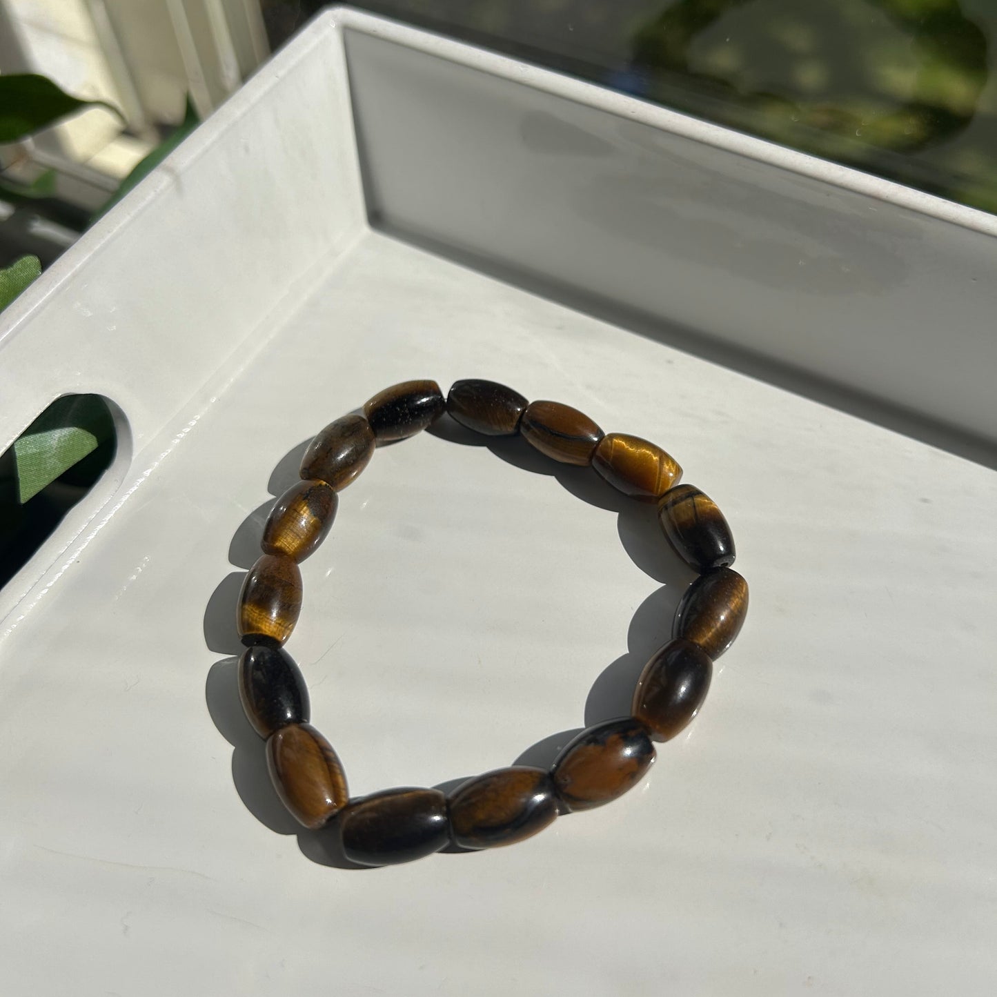 Brown, unique shape bead bracelet