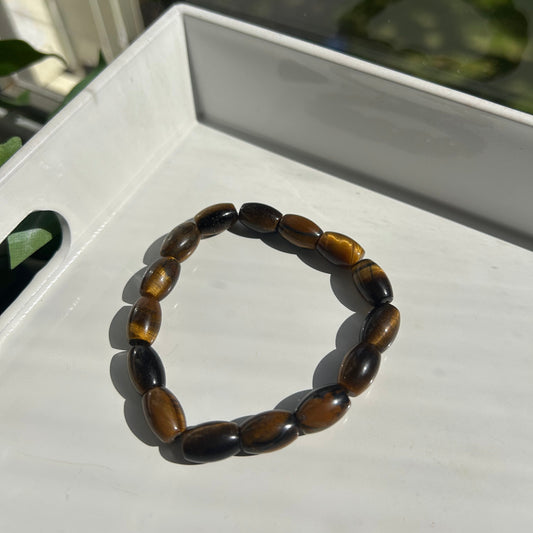 Brown, unique shape bead bracelet