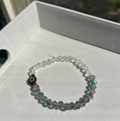 Evil eye bracelet With white background, handmade bracelet