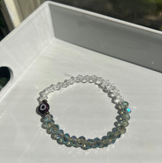 Evil eye bracelet With white background, handmade bracelet