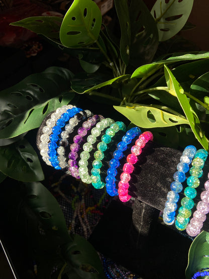 Glass Crackle Bracelets (Without Charms)